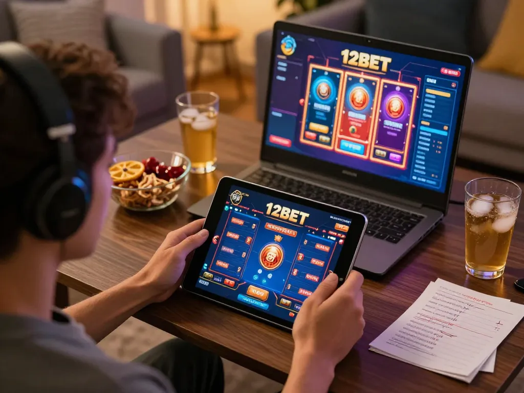 Tham gia trò chơi Link 12bet trên máy tính bảng, trình bày các trò chơi casino sống động và những ghi chú chiến lược.