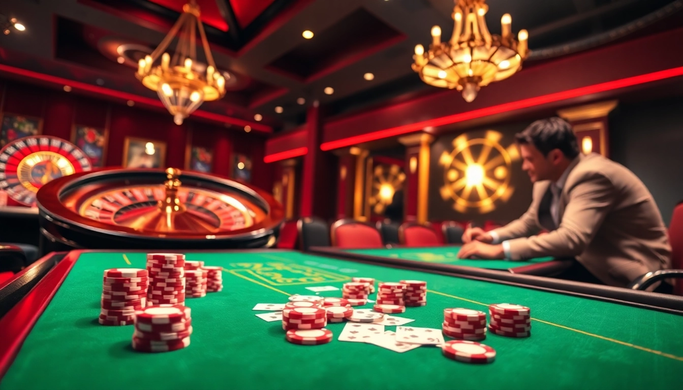 Experience thrilling casino action at an exciting 8DAY poker table with vibrant chips and dynamic gameplay.