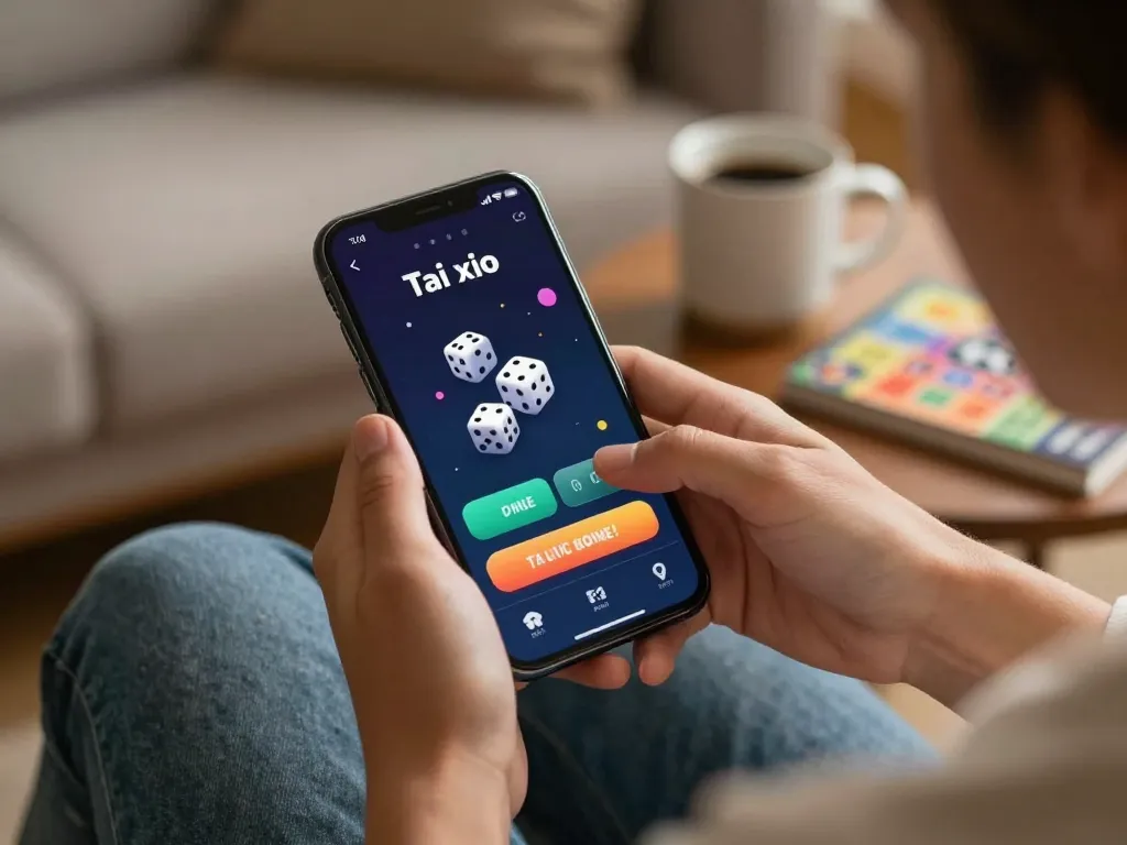 Engaging in tai xiu online gameplay on mobile app with dice animations and betting options.