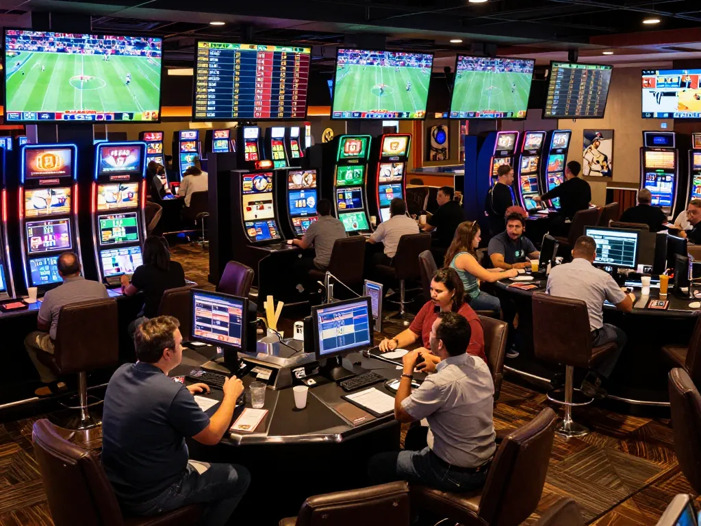 Okwintv users cheering while placing live sports bets in an exciting casino environment