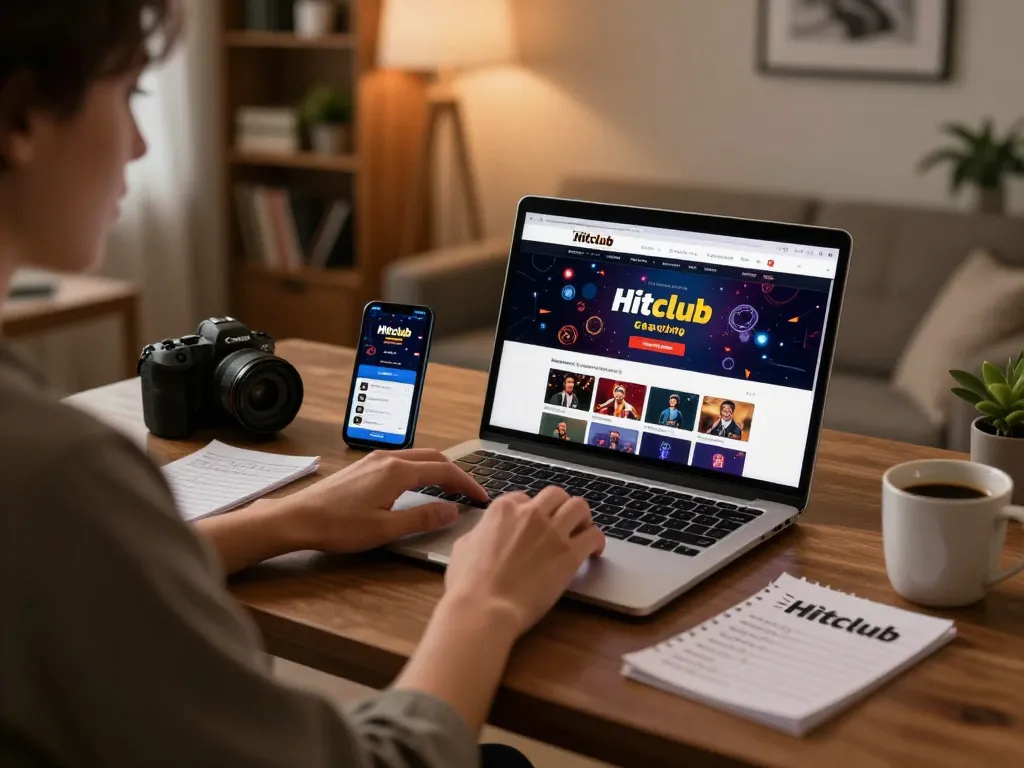 Engaging in online gaming at Hitclub with a sleek setup showcasing strategy notes and a cozy atmosphere.