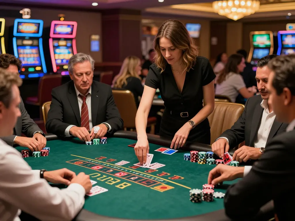Players at the Fly88 trang chủ blackjack table strategically placing bets during exciting gameplay.