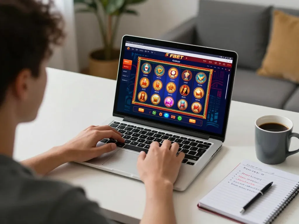 Engaging in a thrilling session on F8BET online casino platform, showcasing exciting games.