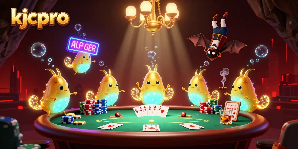 Experience thrilling poker action at kjcpro's vibrant cave casino featuring glowworms as lively dealers.