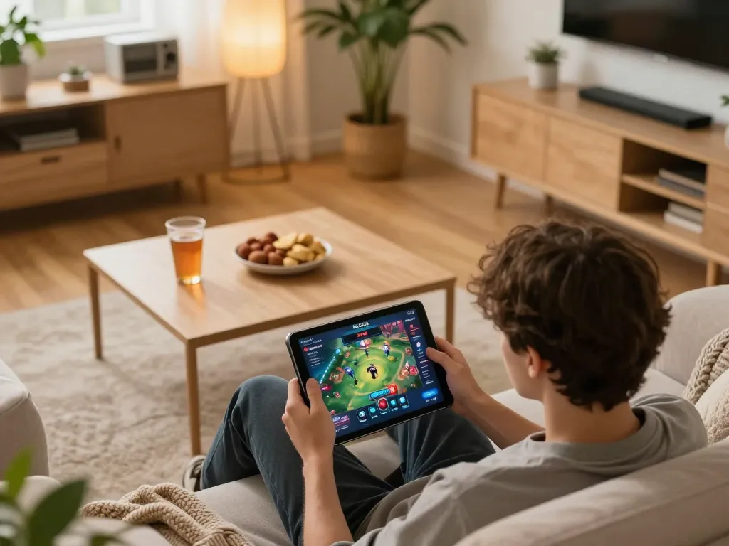 Experience seamless online gambling with BL555 không bị chặn on a cozy tablet setup