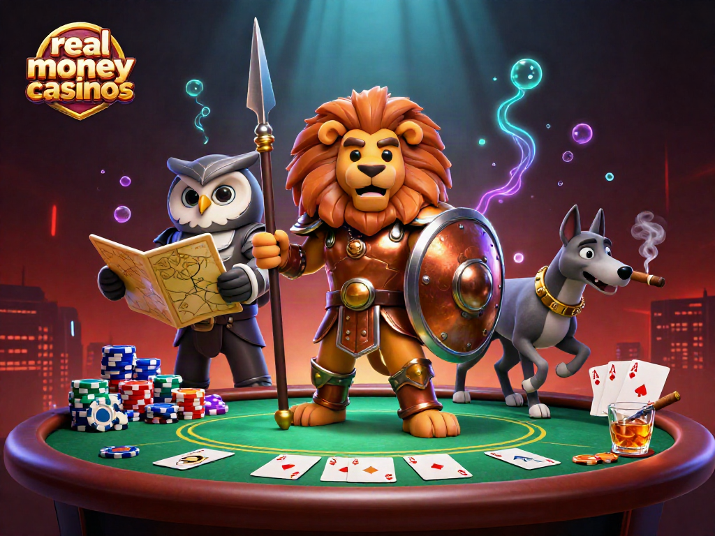 Experience exciting real money casinos with an epic 3D illustration showcasing dynamic gaming elements.