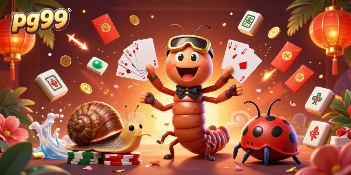 Experience thrilling gameplay with pg99's unique 3D cartoon casino illustration showcasing vibrant characters and atmosphere.