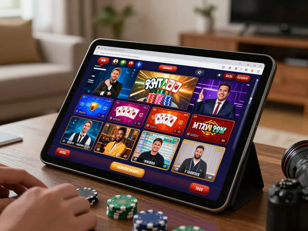 Engaging gameplay at gamebaidoithuong8 showcasing online casino excitement with tablet interface