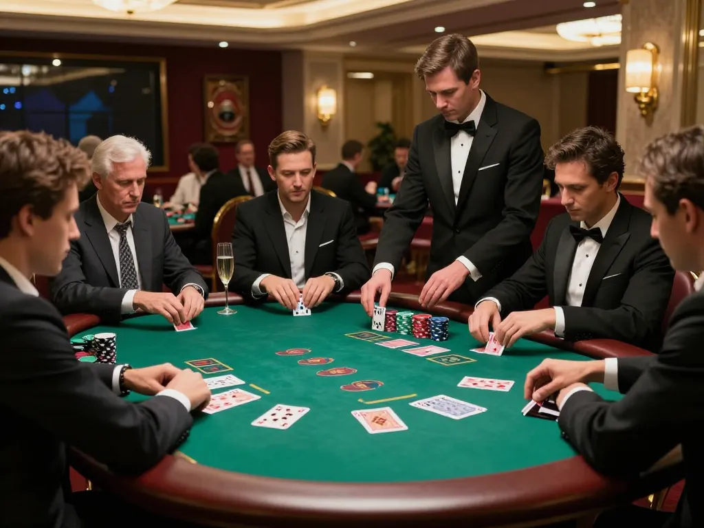 Players strategically placing bets at a Go 88 blackjack table, showcasing a high-stakes atmosphere.