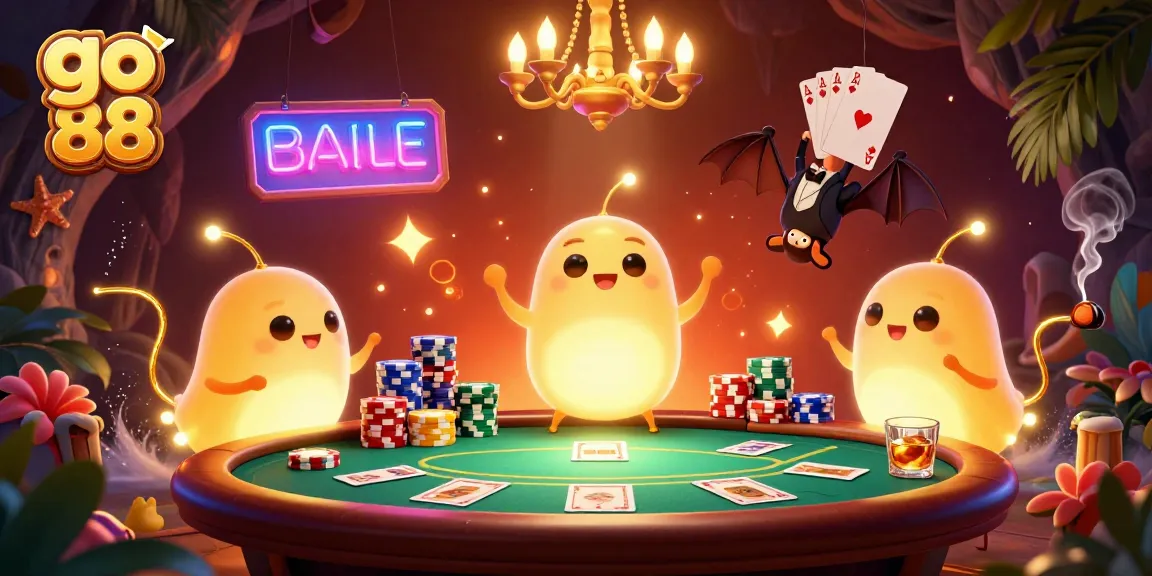 Join the fun at go 88 with our lively glowworm casino scene featuring poker and festive elements.
