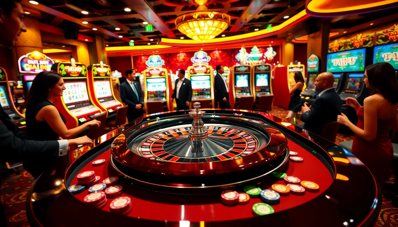 Experience the thrill of luck8 cc as players engage at a vibrant casino table surrounded by excitement.