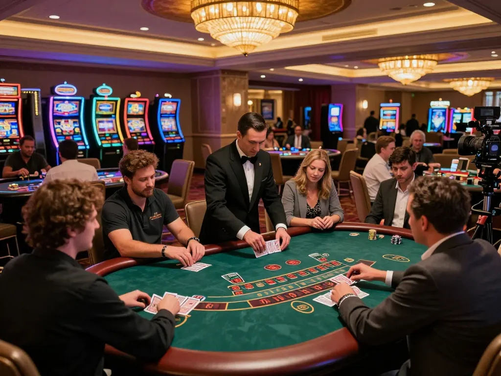 KONG88 players engaging in intense blackjack gameplay at a luxurious casino table