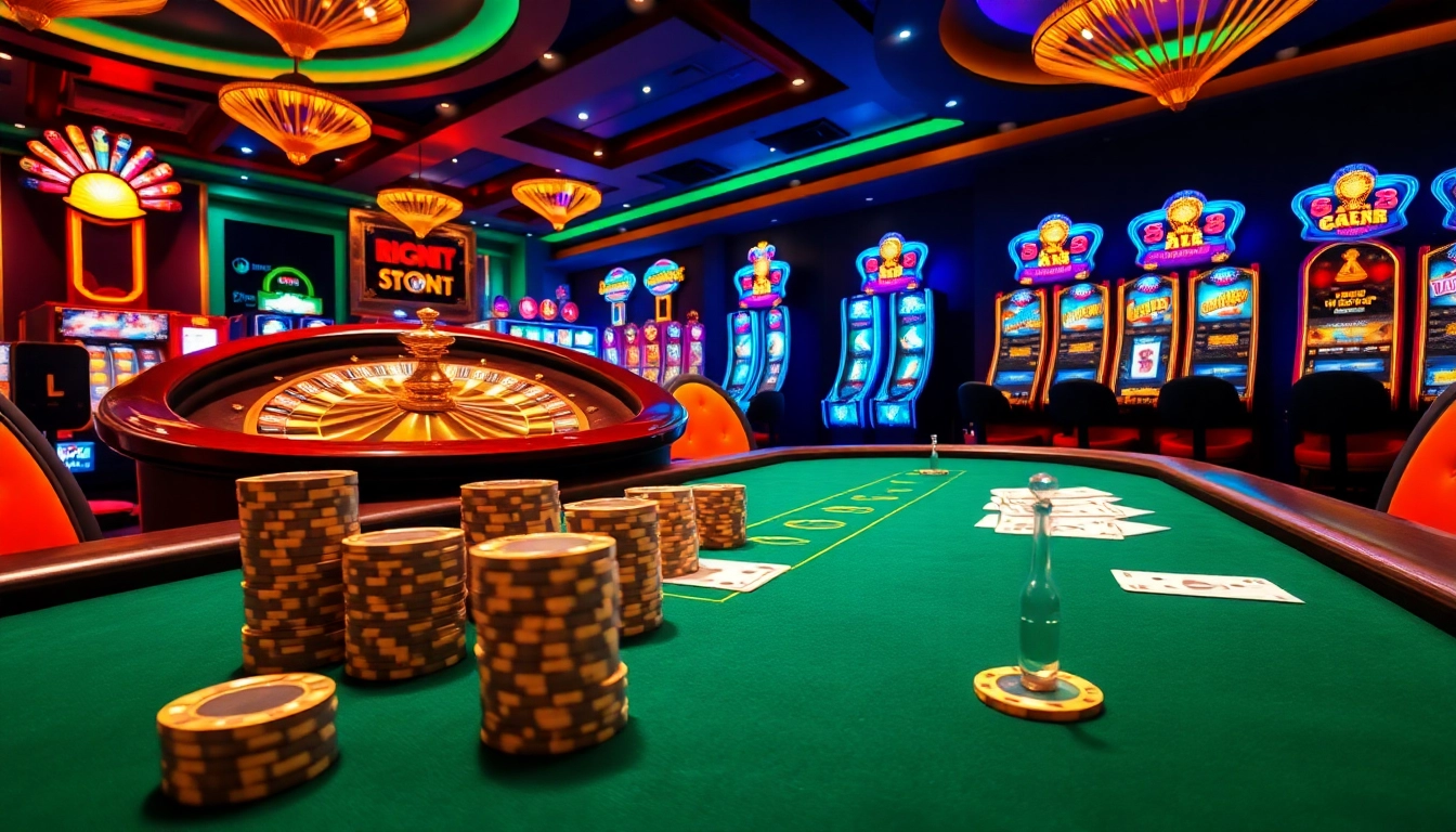 Experience the excitement of king 88 at a luxurious casino table with vibrant poker chips and cards.