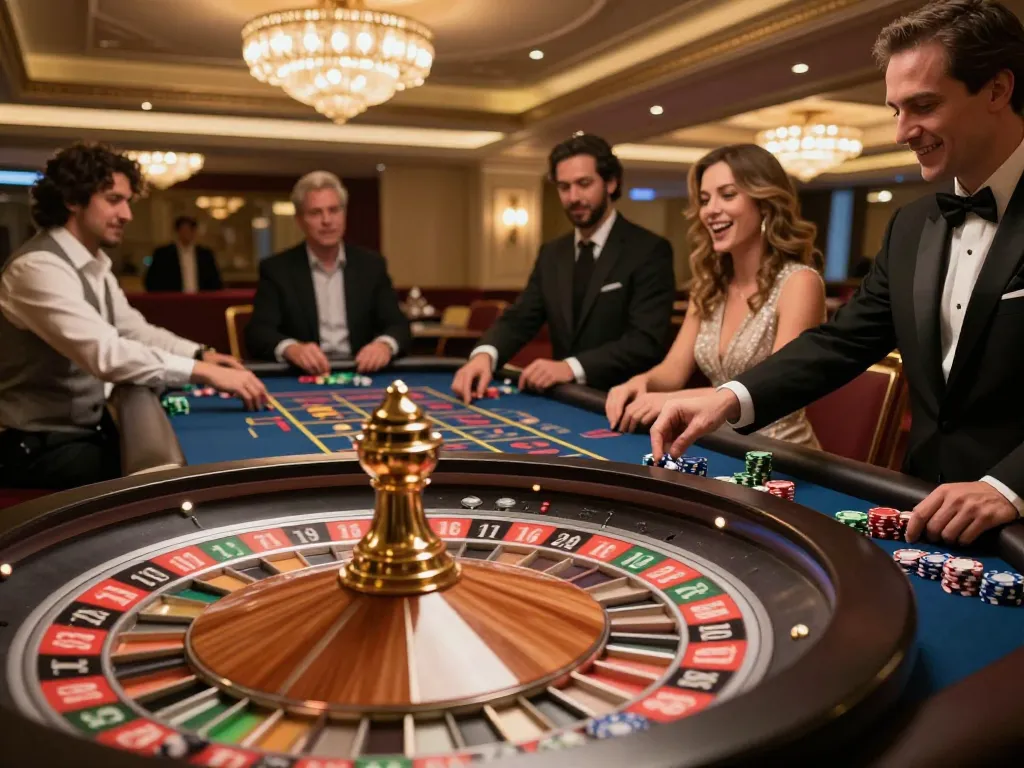 Experience the excitement of roulette at the 79 KING casino with players engaged in intense betting.