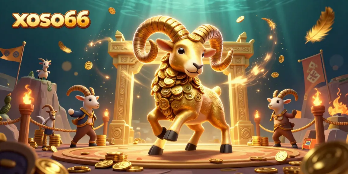 Experience high-stakes gaming with xoso66 as the golden ram charges through a dynamic casino scene.