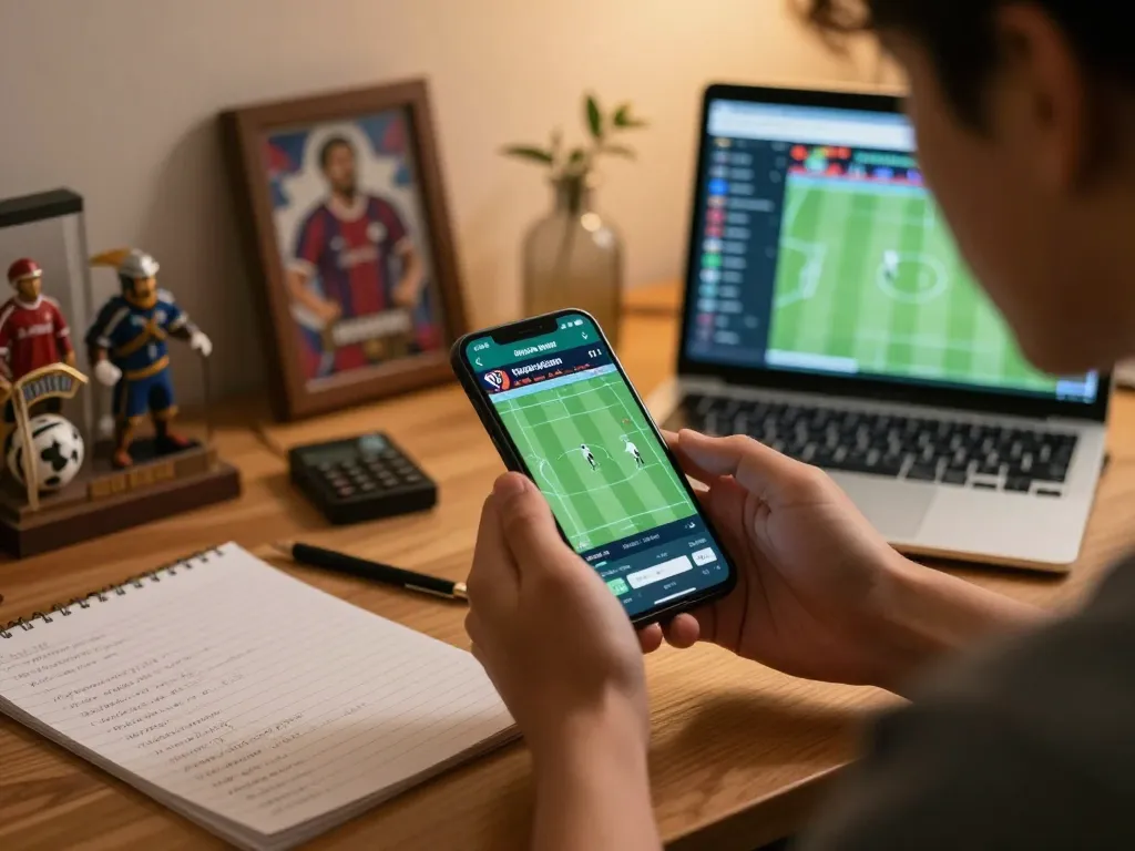 Engaging sports betting moment with nhandinhkeonhacai app analysis and strategic notes.