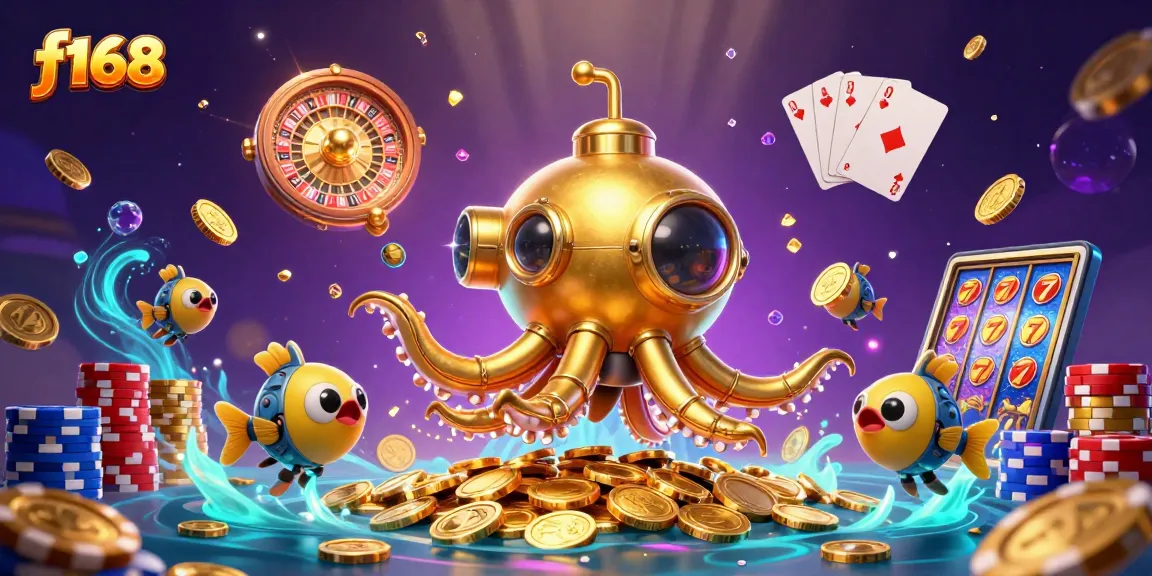 Experience the thrill of winning with f168's immersive casino gaming in a vibrant underwater scene.