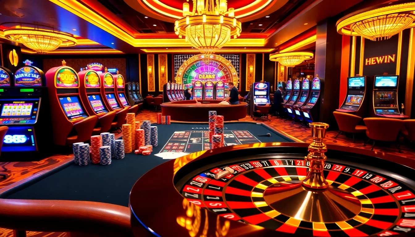 Engaging gambling scene with 58win gaming elements showcasing excitement and luxury.