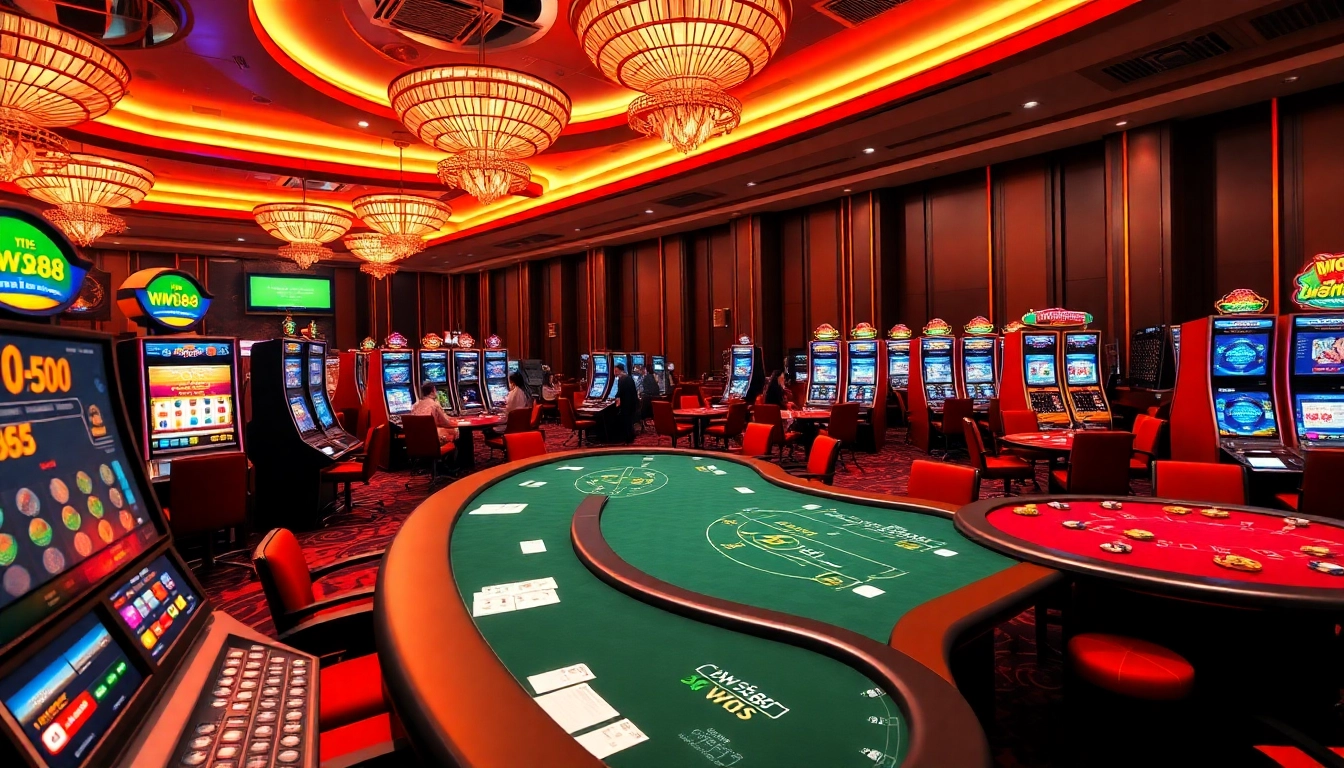 Experience the thrill of gambling at WW88 with vibrant slot machines and poker tables.