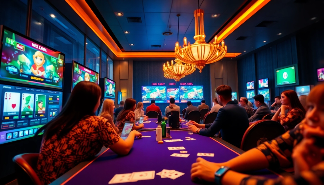 Exciting online gaming scene featuring gamebaidoithuong.com.vc's vibrant card games, engaging users in a thrilling environment.