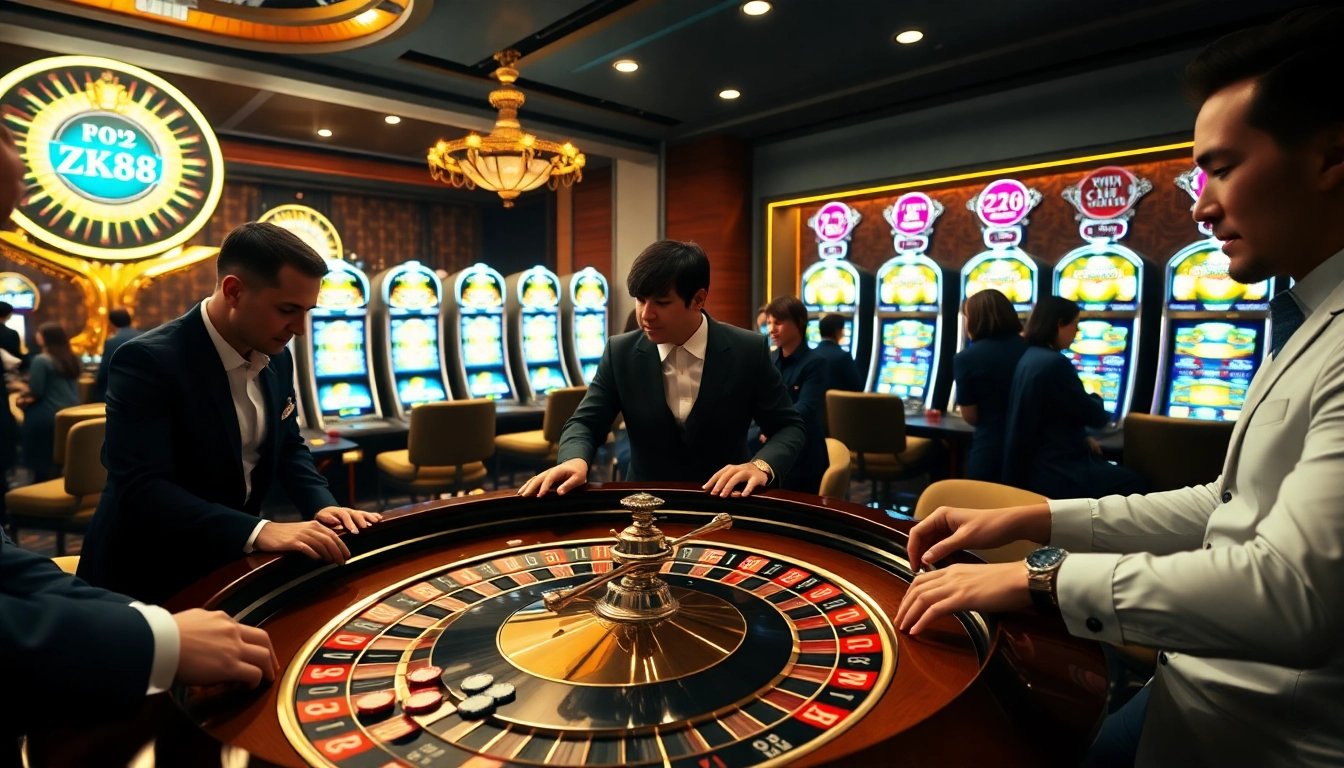 Engage in thrilling gameplay at https://zk88.club/ with a vibrant casino roulette experience and elegant players.